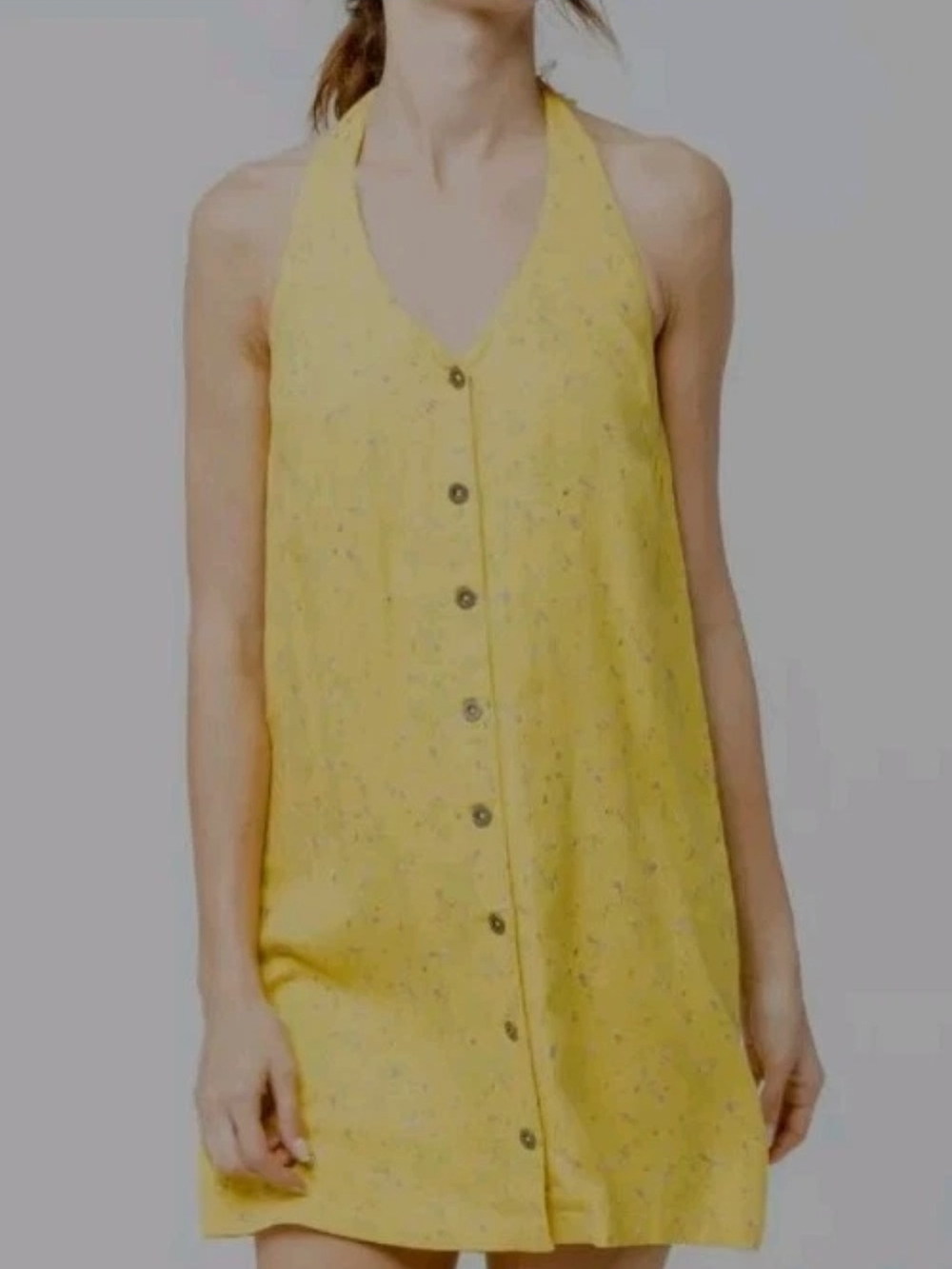 RVCA size XS Yellow Halter Mini Dress
